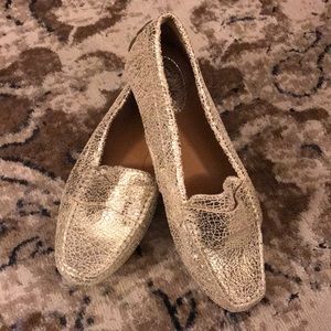 CLARKS ARTISAN Gold Metallic slip on loafers 7
